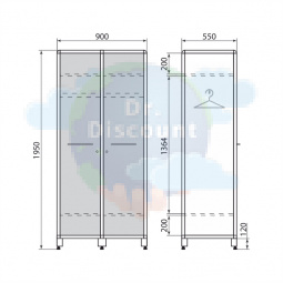 Медицинский шкаф для одежды ДМ-6-001-03 (код 1001.29)