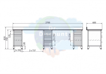 Медицинский стол ДМ-6-006-25 (код 1006.31)