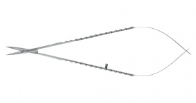 Микроножницы для анастомоза с изогнутым вверх лезвием 20,5 мм, прямые, общ. длина 165 мм
